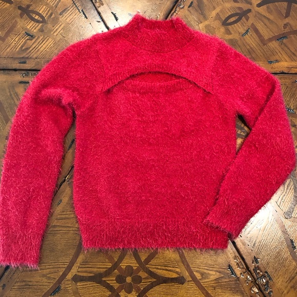 🌈3/$15🌈 Red Eyelash Sweater EUC - Picture 9 of 11
